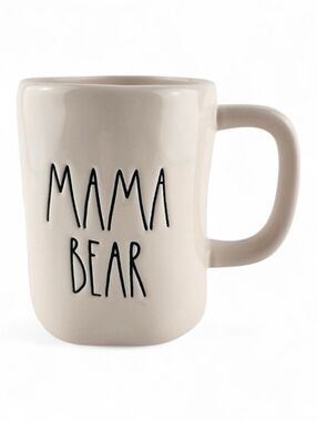 Rae Dunn Mama Bear Large Ivory Ceramic Coffee Mug Magenta LL